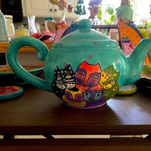 Vintage Laurel Burch Cat Tea Pot